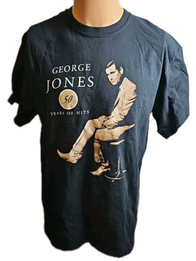 Vintage George Jones 50 Years Of Hits Album Promo Shirt Size Large Double Sided
